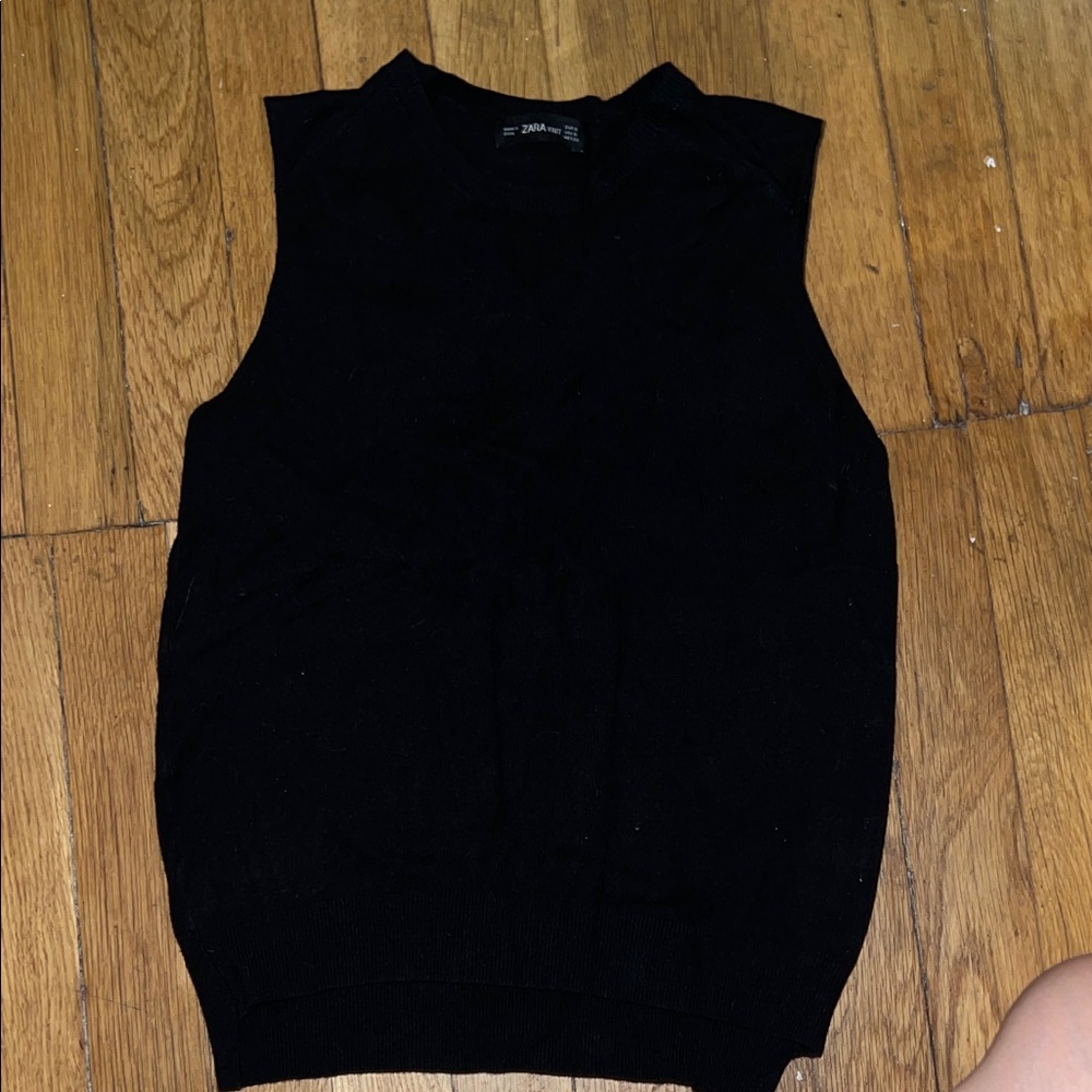 Zara Knit Black Sweater Vest